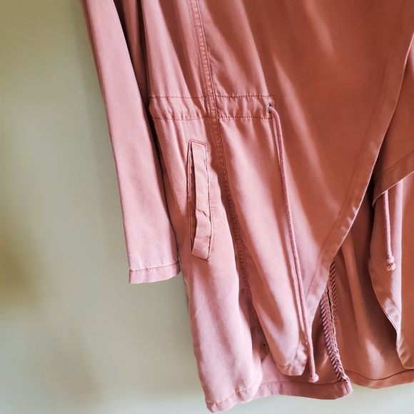 Long dusty pink string jacket sz S - Picture 7 of 8